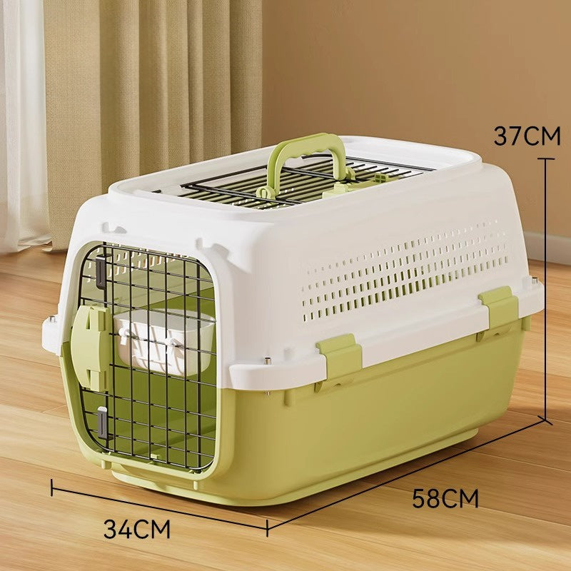 Sided Pet Carrier For Small Dogs & Cats, Airline Approved Travel Crate With Enhanced Security Latches, Front & Top Load Wire Door, Food Bowl For Traveling, Hiking, Camping | Purrfect Pet Kingdom