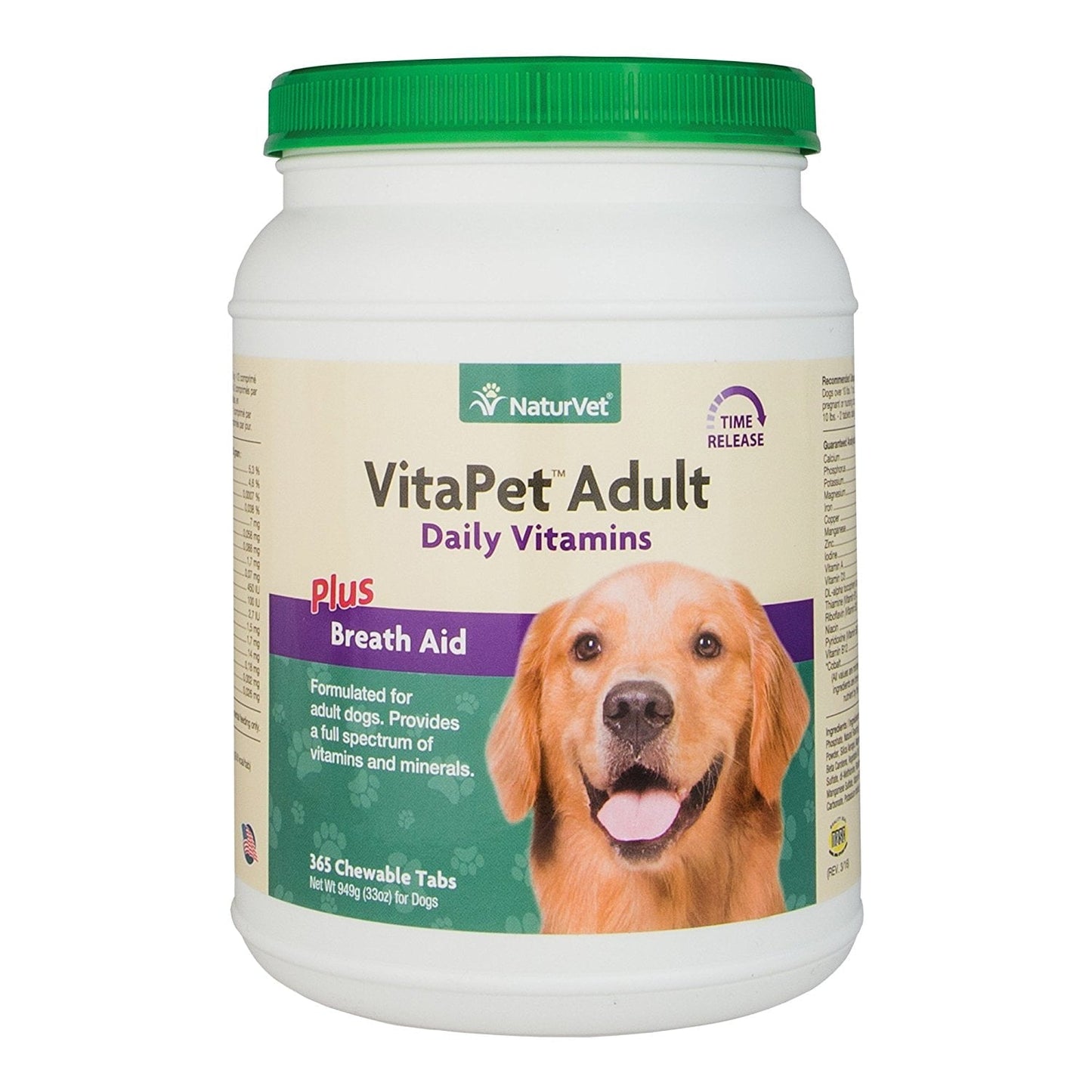 Dog Multivitamin NaturVet VitaPet Adult Breath 365 Tablets Box - Main Feature View | Majestic Pet Kingdom