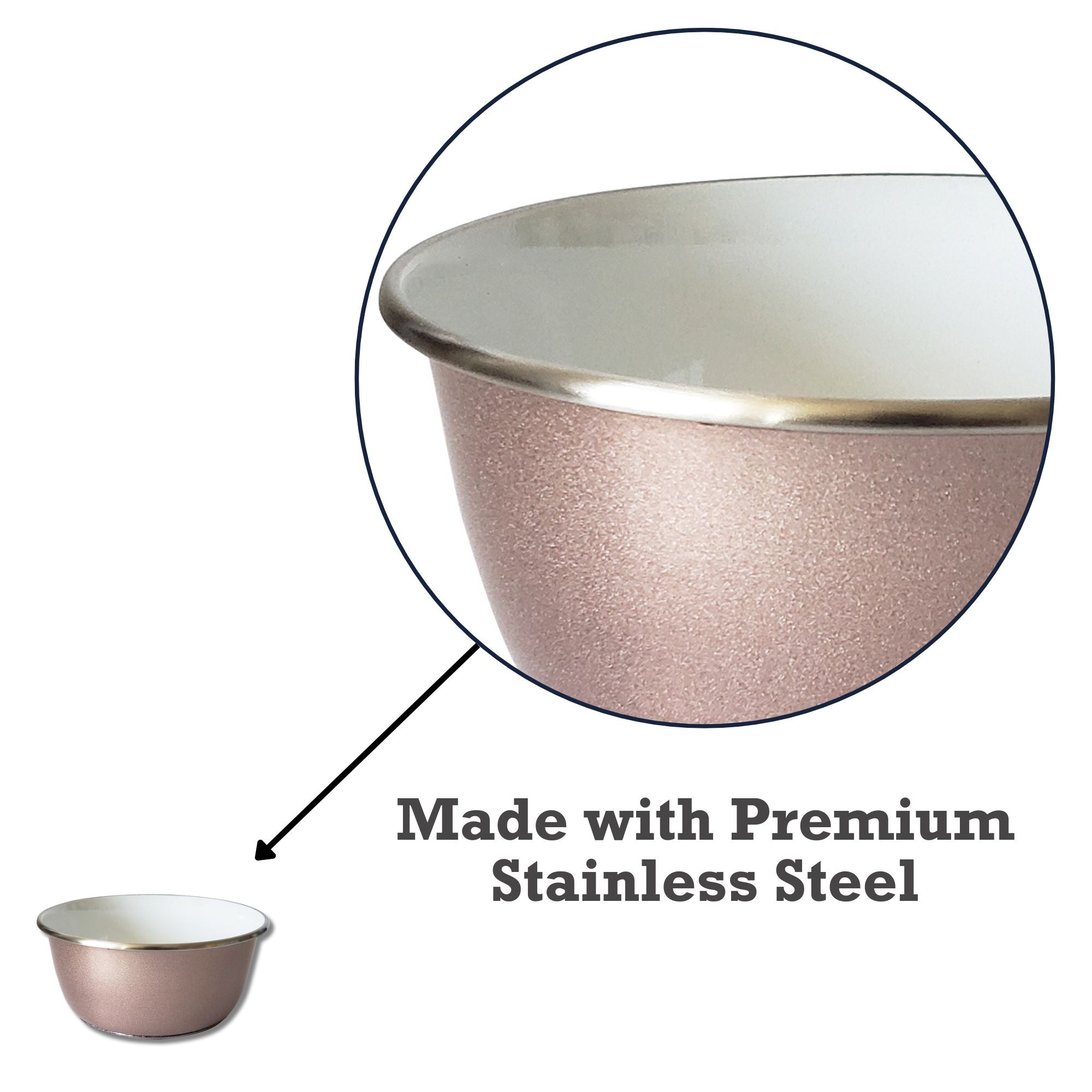 Stainless Steel Deep Dog Bowl with Paw Print in Rose Gold - Majestic Pet Kingdom