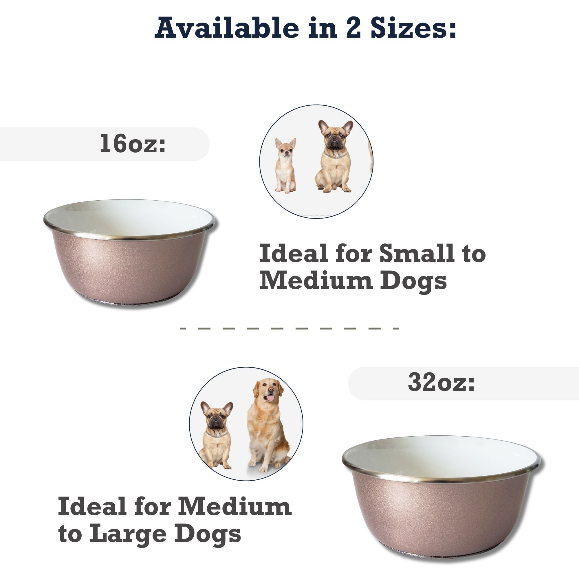 Stainless Steel Deep Dog Bowl with Paw Print in Rose Gold - Majestic Pet Kingdom
