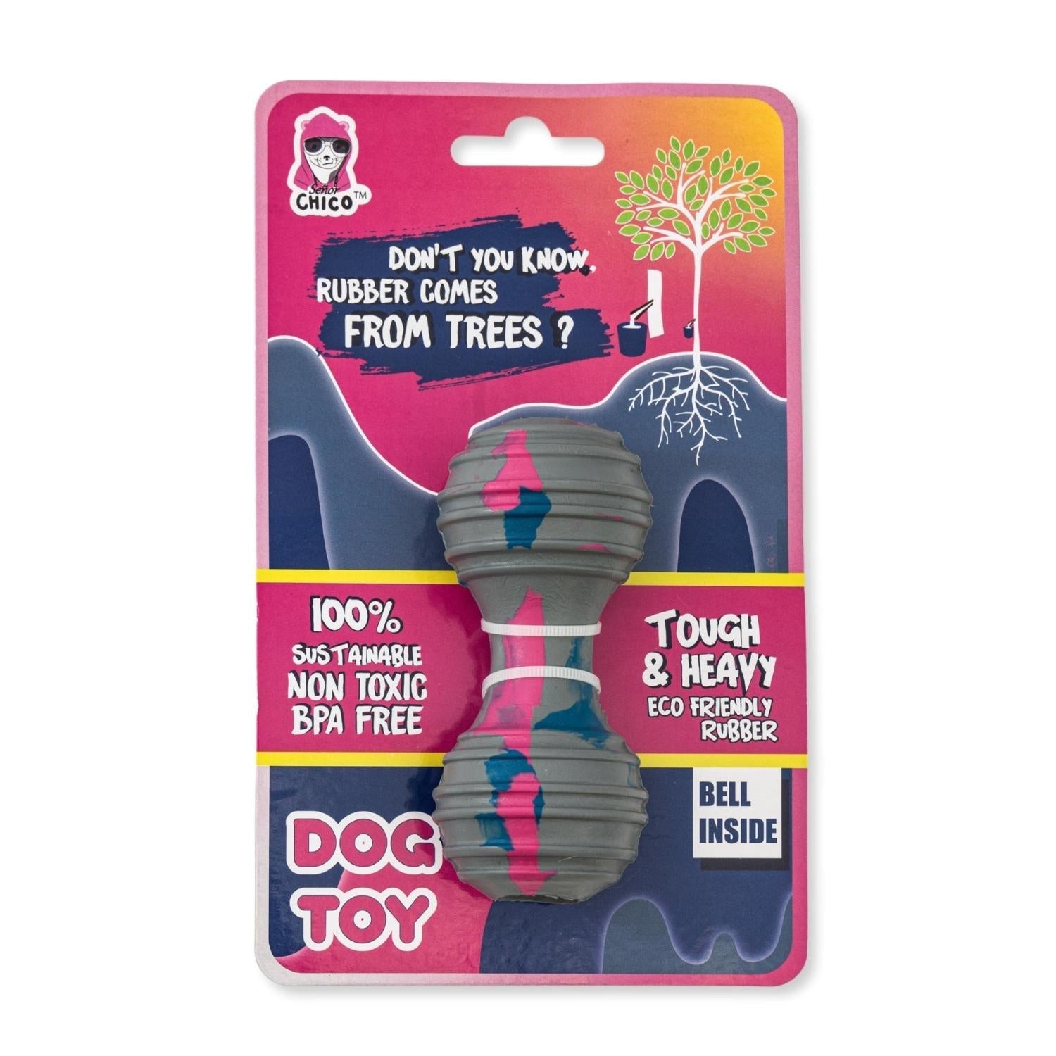 Natural Rubber Dumbbell Dog Chew Toy for Interactive Play