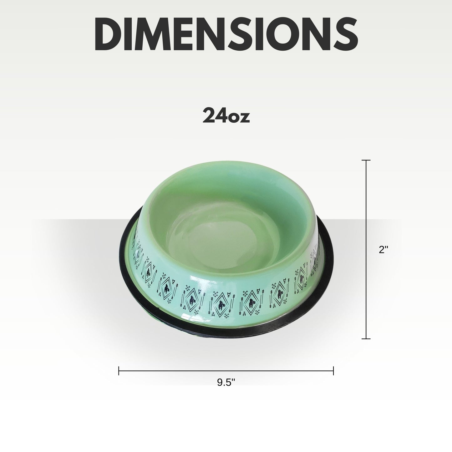 Non-Skid Boho Stainless Steel Dog Bowl with Unicorn Print