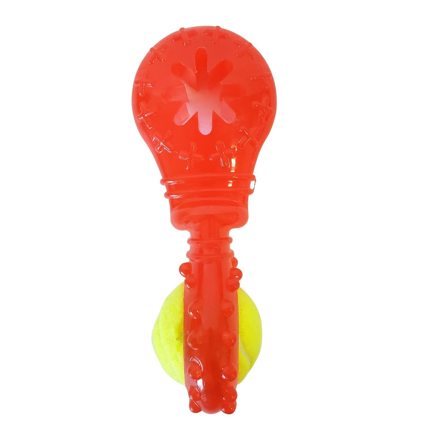 Dog Chew Toy TPR Interactive Treat Dispenser Squeaker Bone