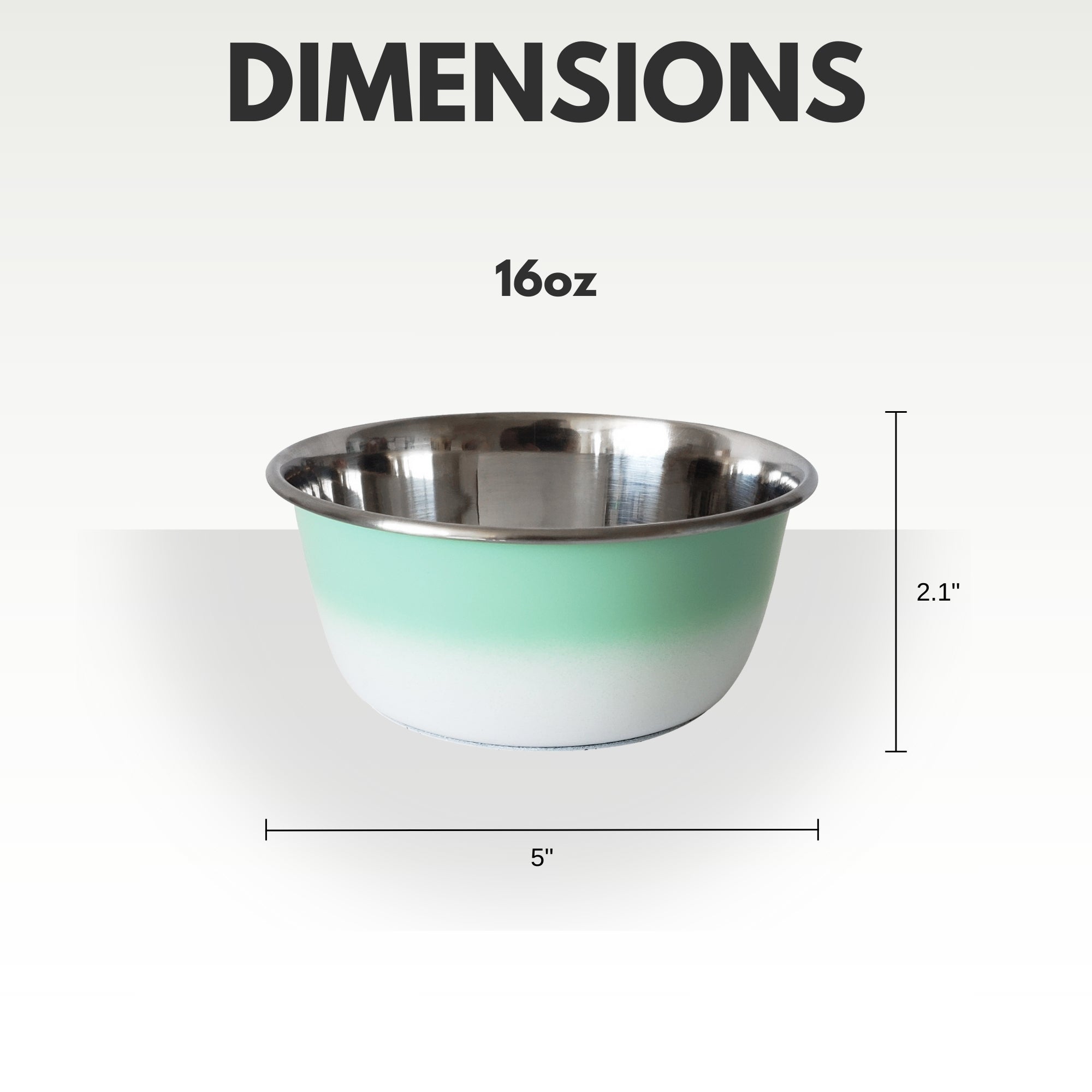 Stainless Steel Deep Dog Bowl Dish in Mint Green Finish - Majestic Pet Kingdom