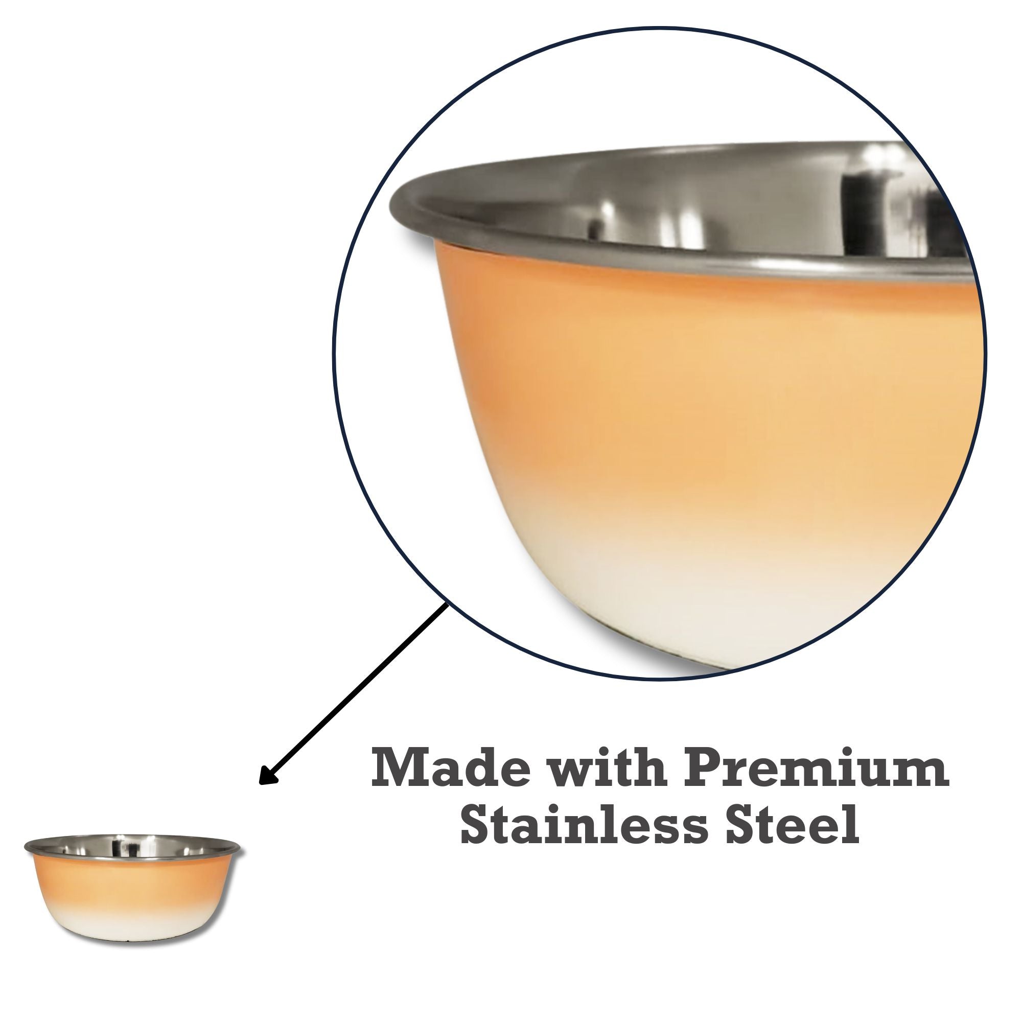 Stainless Steel Deep Dog Bowl Dish in Peach Coral Finish - Majestic Pet Kingdom