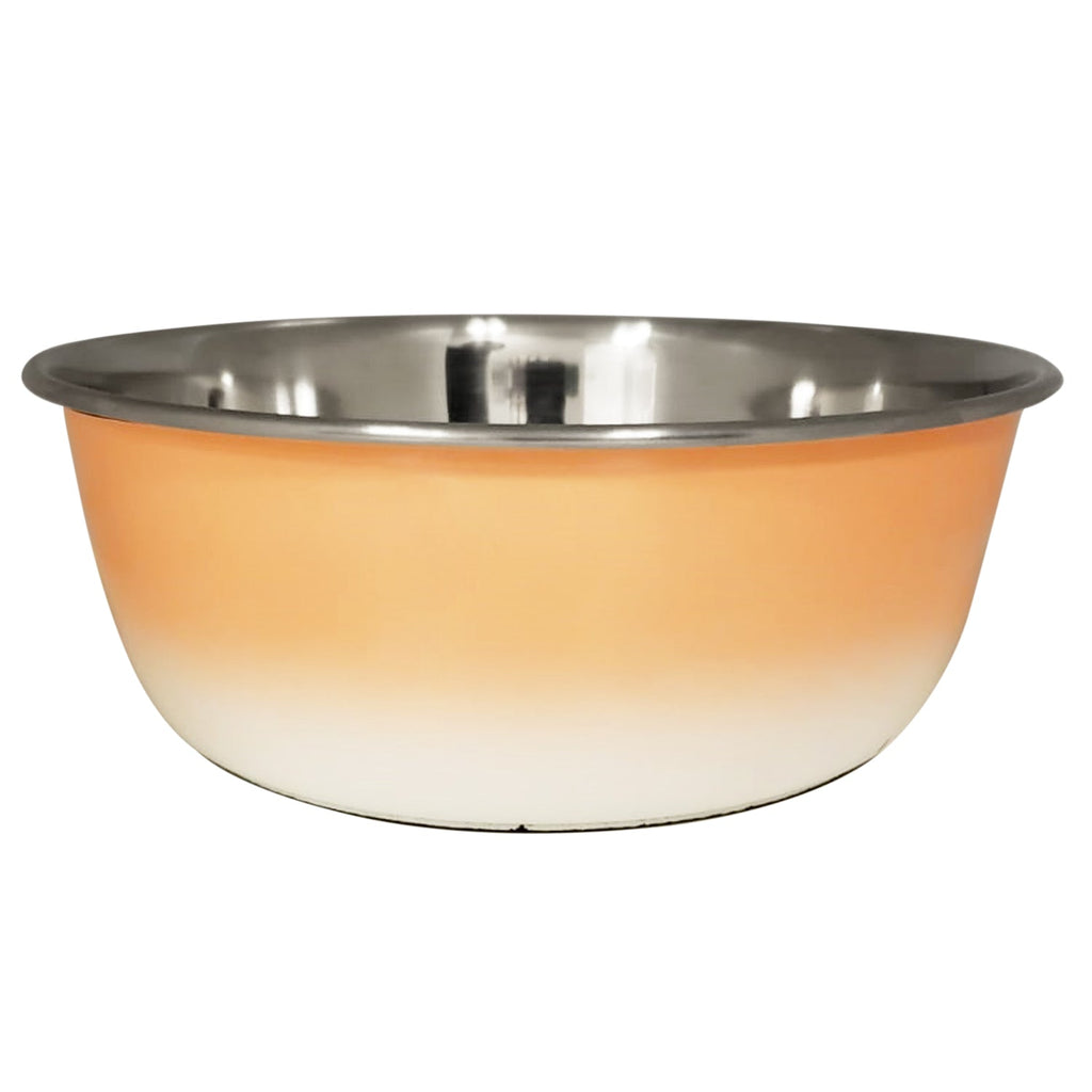 Stainless Steel Deep Dog Bowl Dish in Peach Coral Finish - Majestic Pet Kingdom