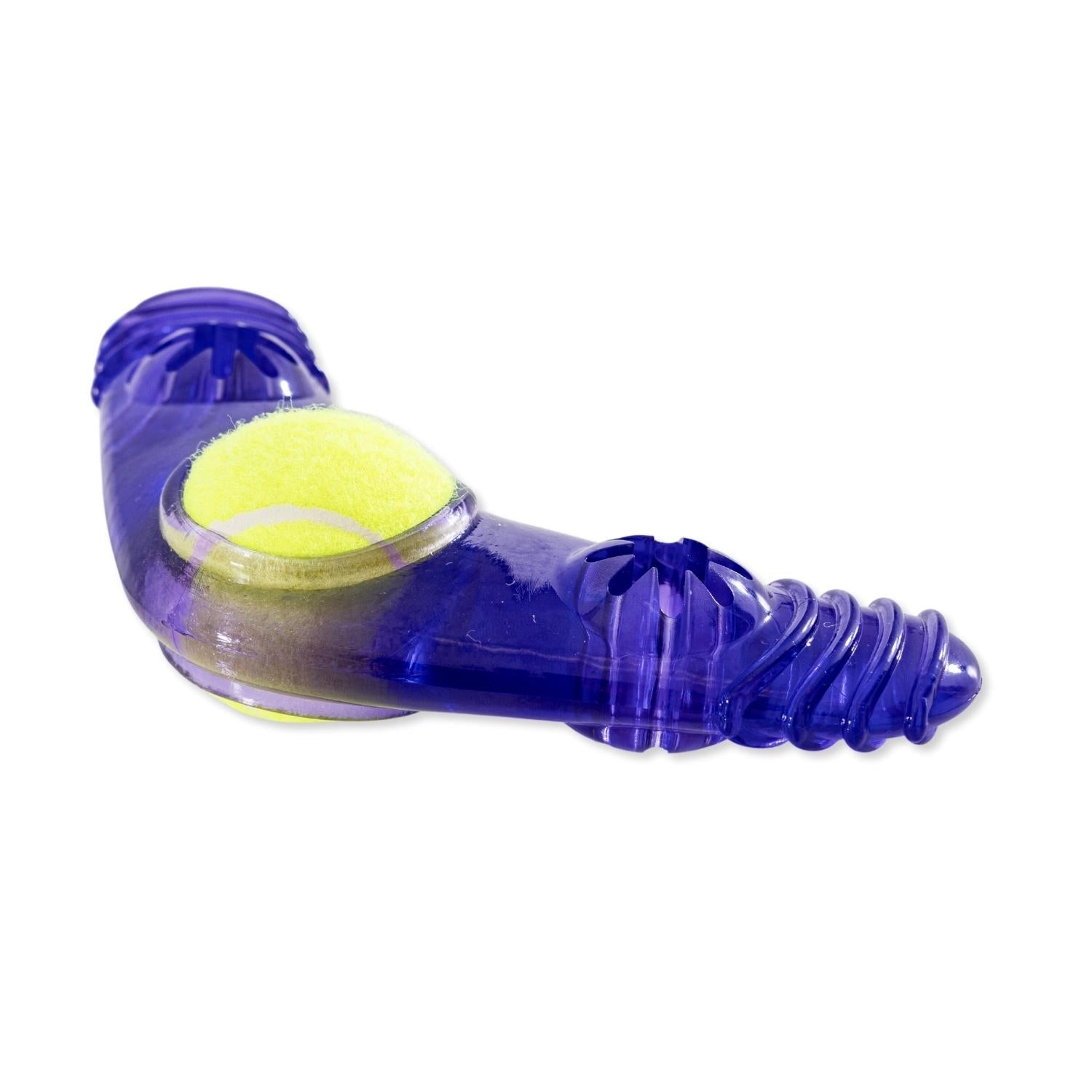 TPR Boomerang Dog Chew Toy with Squeaker Tennis Ball