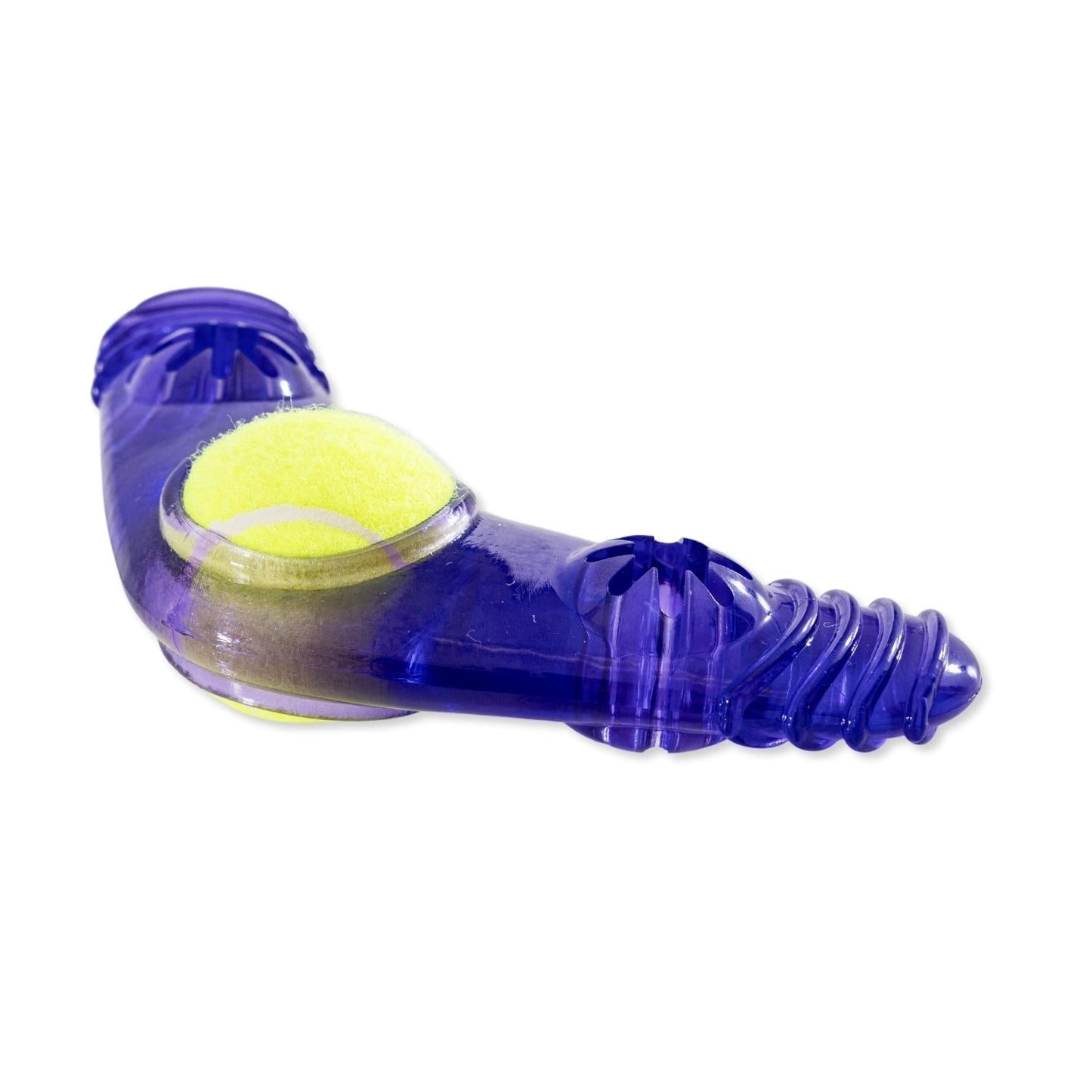 Dog Chew Toy TPR Boomerang with Squeaker Tennis Ball Core