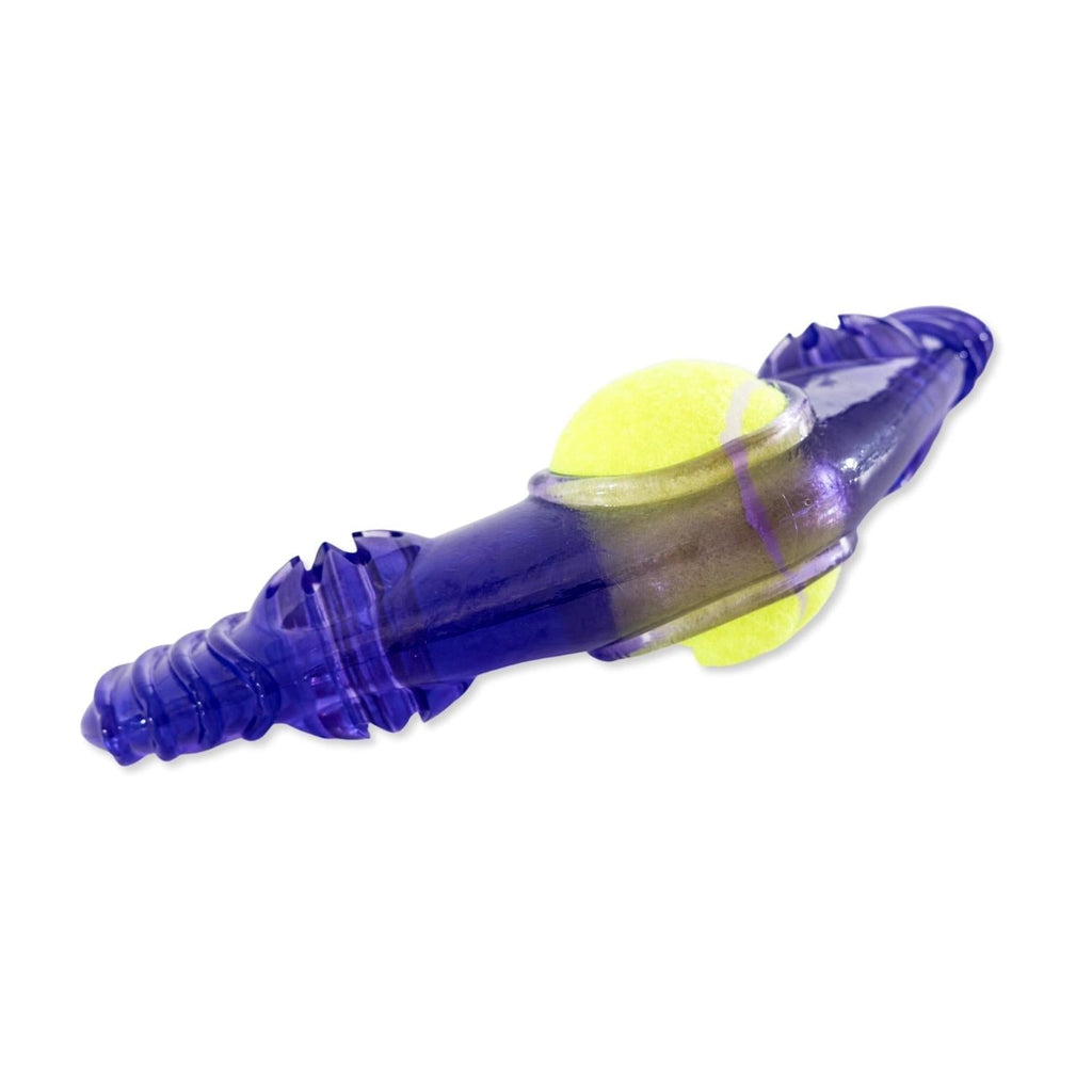 TPR Boomerang Dog Chew Toy with Squeaker Tennis Ball