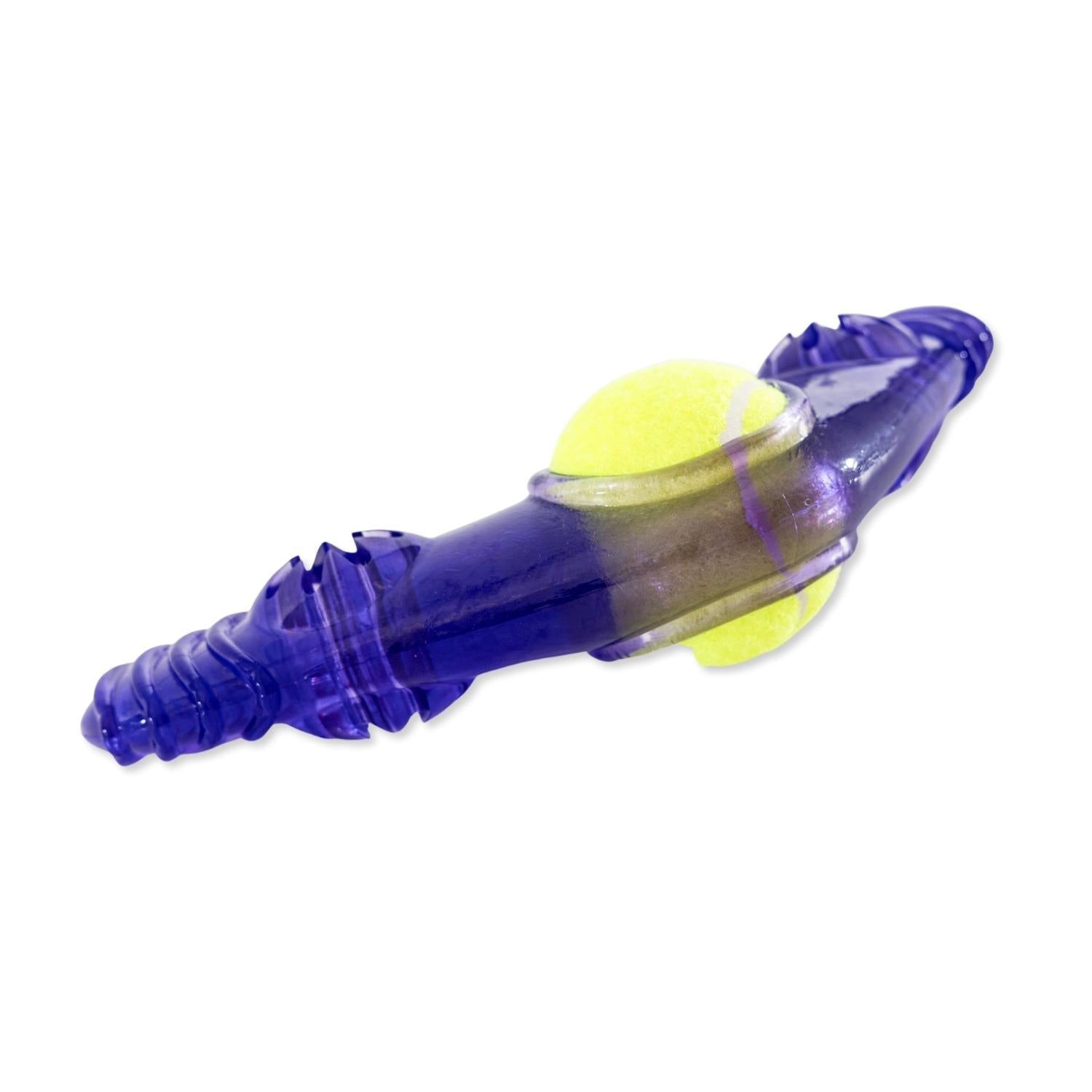 TPR Boomerang Dog Chew Toy with Squeaker Tennis Ball