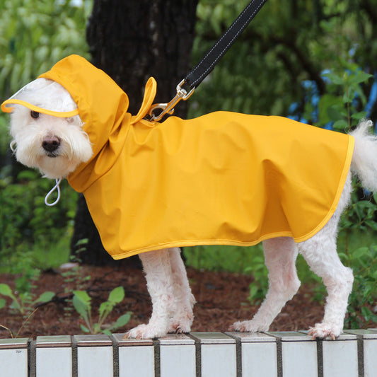 Dog Raincoat Transparent Brim Pet Poncho With Bellyband - Majestic Pet Kingdom