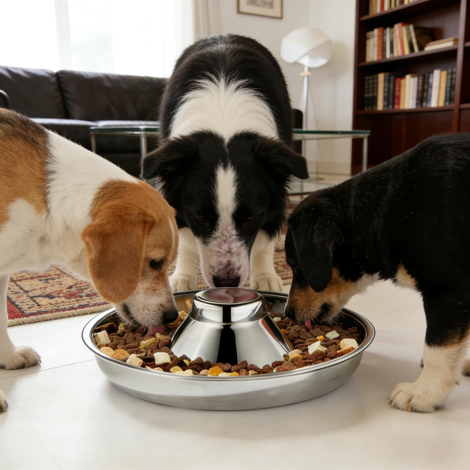 Dog Bowls Stainless Steel Puppy Weaning Whelping Feeding Pan - Detail Angle 2 | Majestic Pet Kingdom