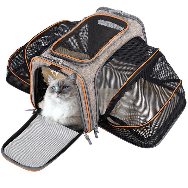Carrier For Cat Pet Airline Approved Expandable Foldable Soft Dog Carrier Opened Doors Reflective Tapes Cat Travel Bag - Majestic Pet Kingdom
