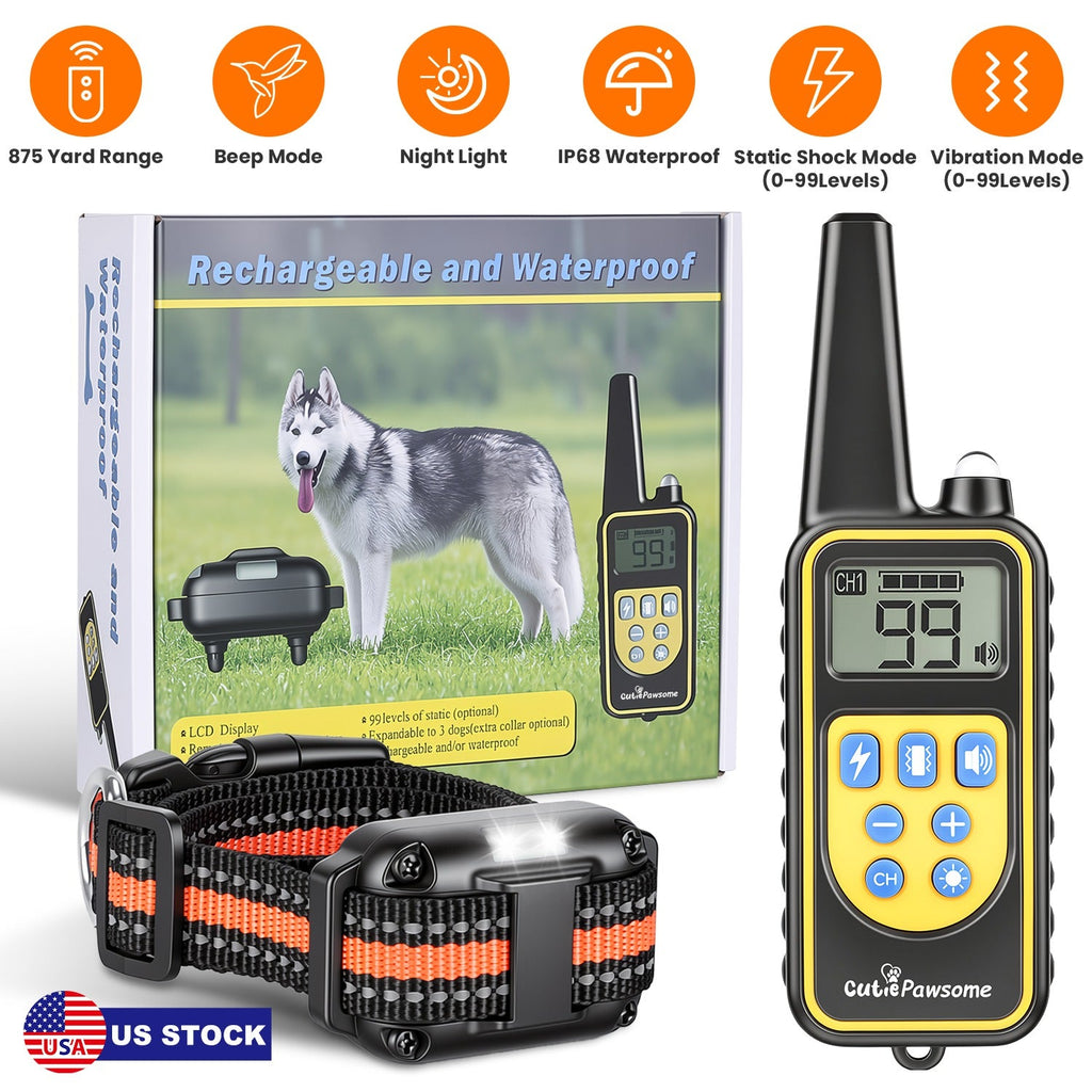 Rechargeable Dog Training Collar with Remote – 875 Yard Range - Majestic Pet Kingdom