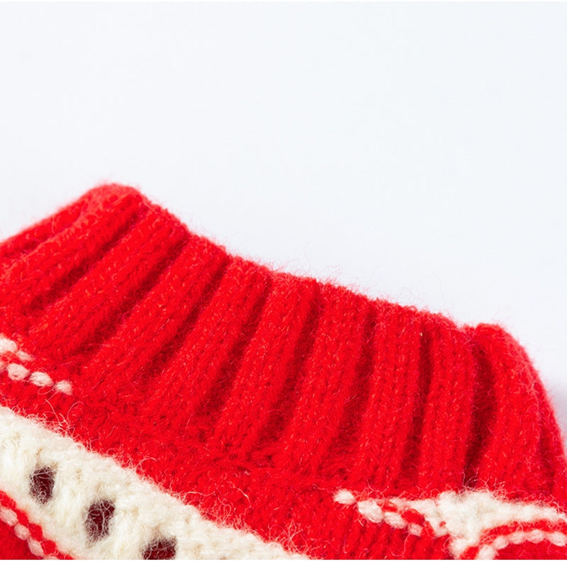 Autumn And Winter Dog Clothing, Warm, Hollowed-out Knitted Cherry Small Dog, Teddy Bichon, Cat Sweater, Pet Clothing - Majestic Pet Kingdom