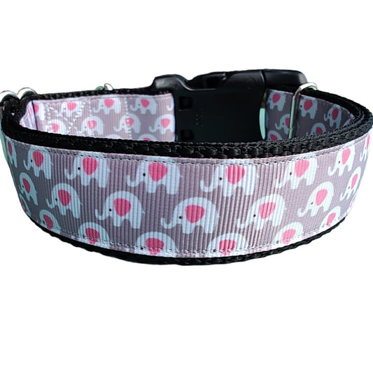 Dog Collar Elephants Cute Safari Animal Patterned Nylon Strap