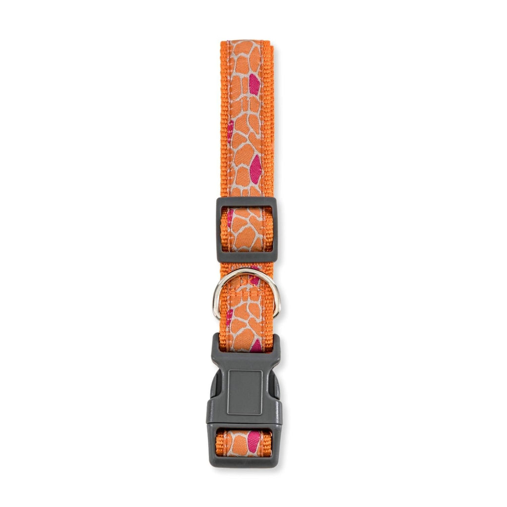 Adjustable Nylon Dog Collar with Giraffe Animal Print