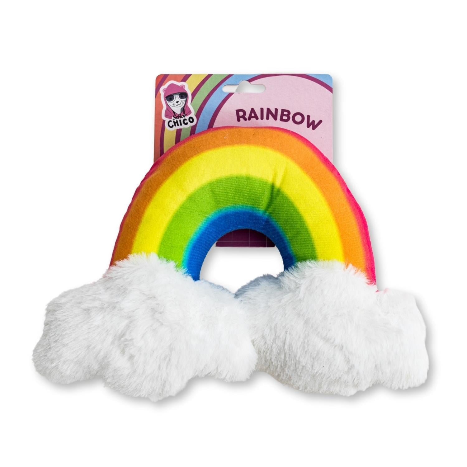 Magical Rainbow Plush Squeaky Dog Toy with Crinkle Paper