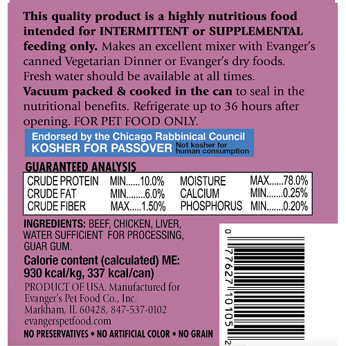 Evanger's Classic All Life Stages Beef, Chicken, & Liver Wet Dog Food (12.5oz) - Majestic Pet Kingdom