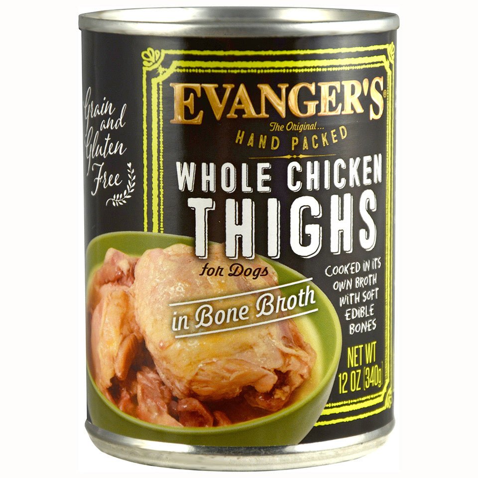 Evanger's All Life Stages Whole Chicken Thighs Wet Dog Can (12oz) - Majestic Pet Kingdom