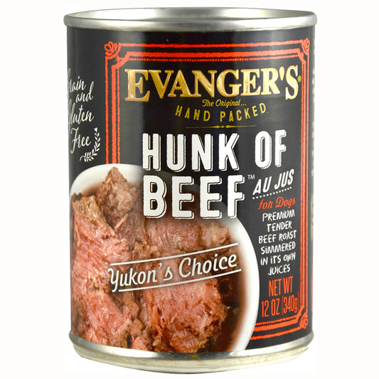 Evanger's All Life Stages Hunk of Beef Wet Dog Can (12oz) - Majestic Pet Kingdom