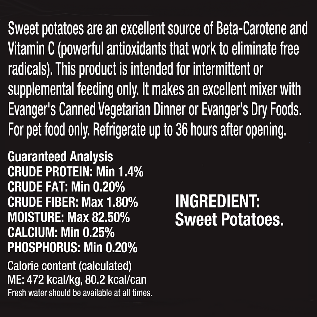 Evanger's Complements Grain Free All Life Stages Sweet Potato Wet Dog & Cat Can (12.5oz) - Majestic Pet Kingdom