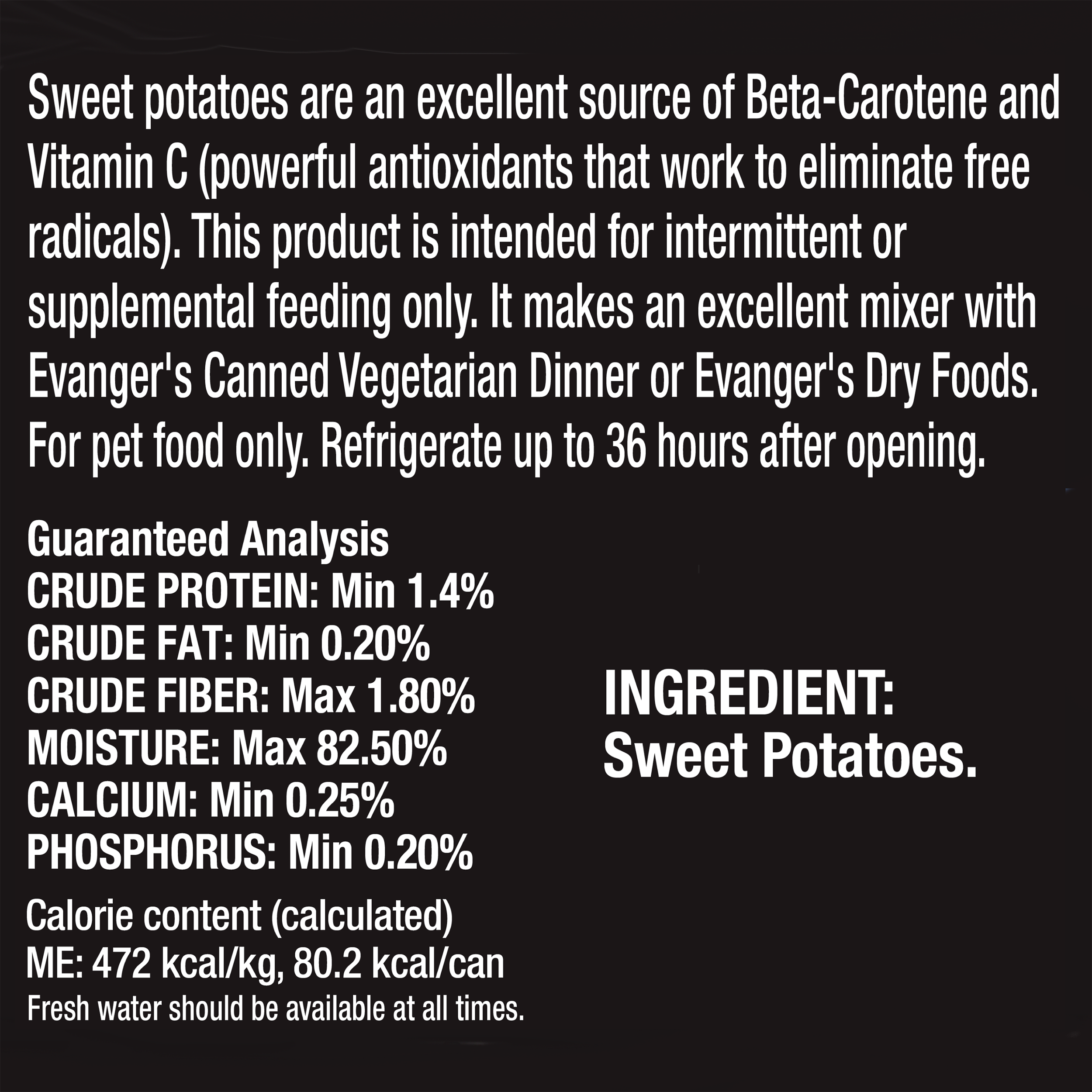 Evanger's Complements Grain Free All Life Stages Sweet Potato Wet Dog & Cat Can (12.5oz) - Majestic Pet Kingdom
