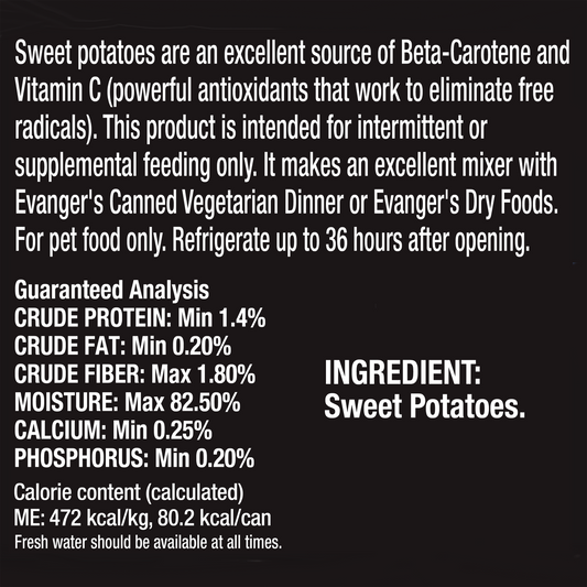 Evanger's Complements Grain Free All Life Stages Sweet Potato Wet Dog & Cat Can (12.5oz) - Majestic Pet Kingdom