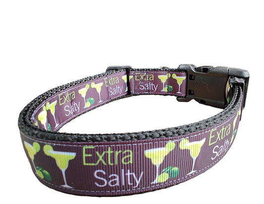 Dog Collar Extra Salty Margarita Black Cocktail Graphic Nylon Band