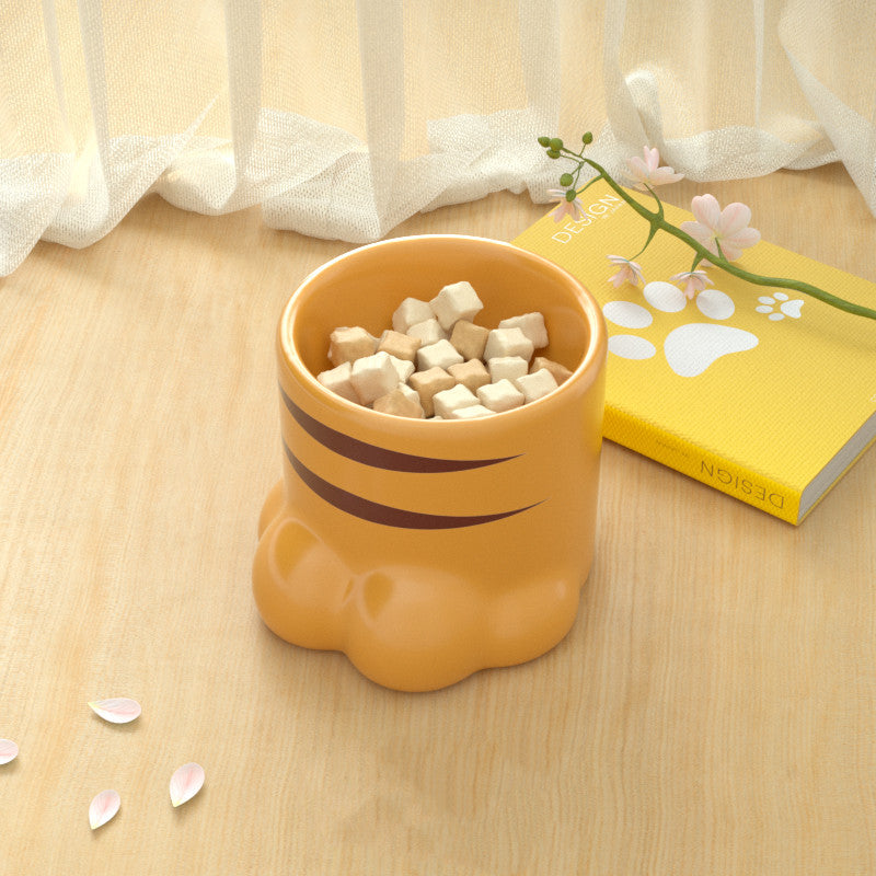 Cat Bowl Ceramic High Foot Protection Cervical Spine Large Caliber Basin