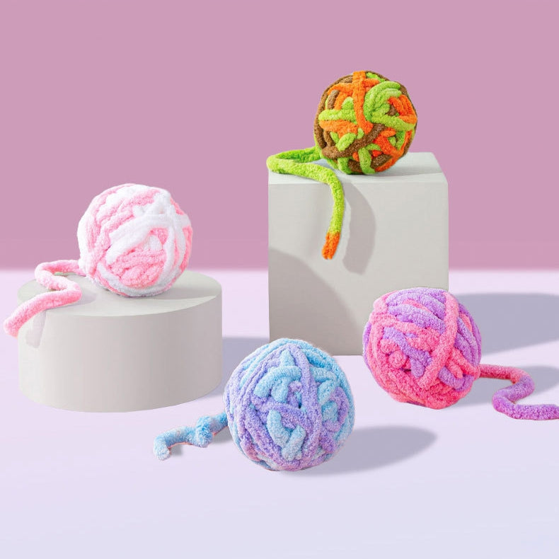 Pet Silent Cat Toy, Wool Ball, Cat Toy Ball, Plush, Boring, Durable, Teeth Grinding, Playing With Little Cats, Chewing, Cat Toy Stick - Majestic Pet Kingdom