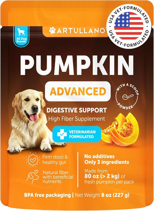 Dog Pumpkin Powder Digestive Fiber Gut Health Supplement 8oz