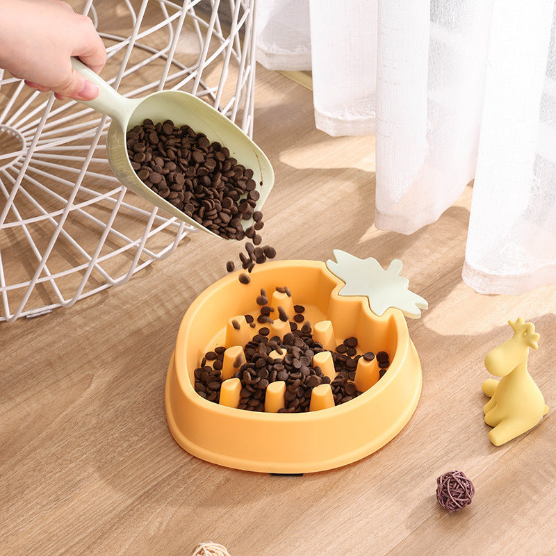 Dog Bowl Slow Feeder Non-Slip Anti-Gulping Diet Eating Dish - Detail Angle 2 | Majestic Pet Kingdom