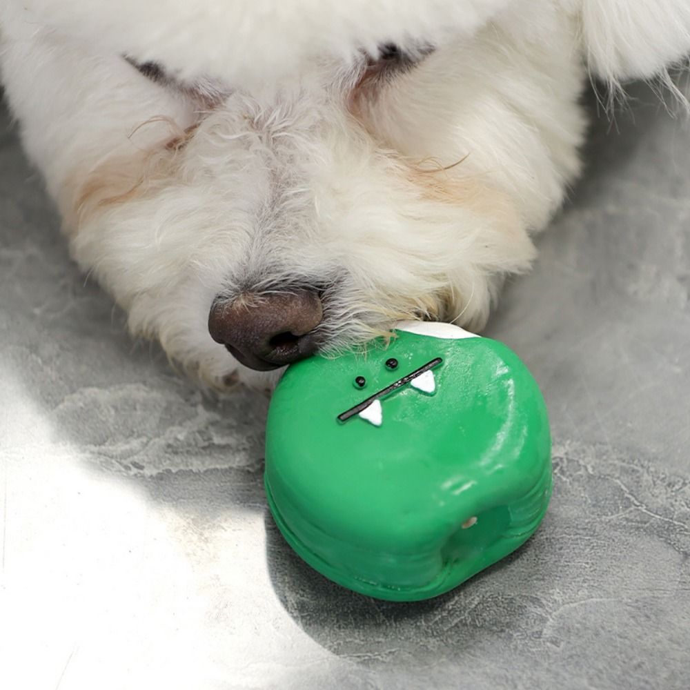 Cute Cartoon Pattern Latex Toy Egg Bread Shape Anti Squeeze Puppy Chew Toys Bite Resistant Dog Squeaky Toy For Training