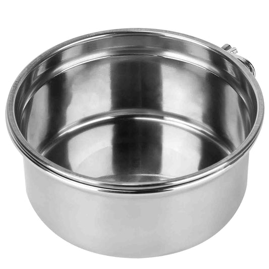 Stainless Steel Dog Bowl, Hanging Pet Food & Water Bowl with Clamp Holder, Detachable Cage Feeding Bowl | Purrfect Pet Kingdom