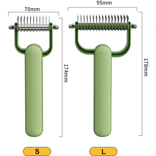 2026 New Double-Sided Dematting Comb For Dogs & Cats, Pet Grooming Tool For Long Haired Thick Double Coat Pets, Undercoat Rake Deshedding Brush For Tangles Matted Shedding Fur | Purrfect Pet Kingdom