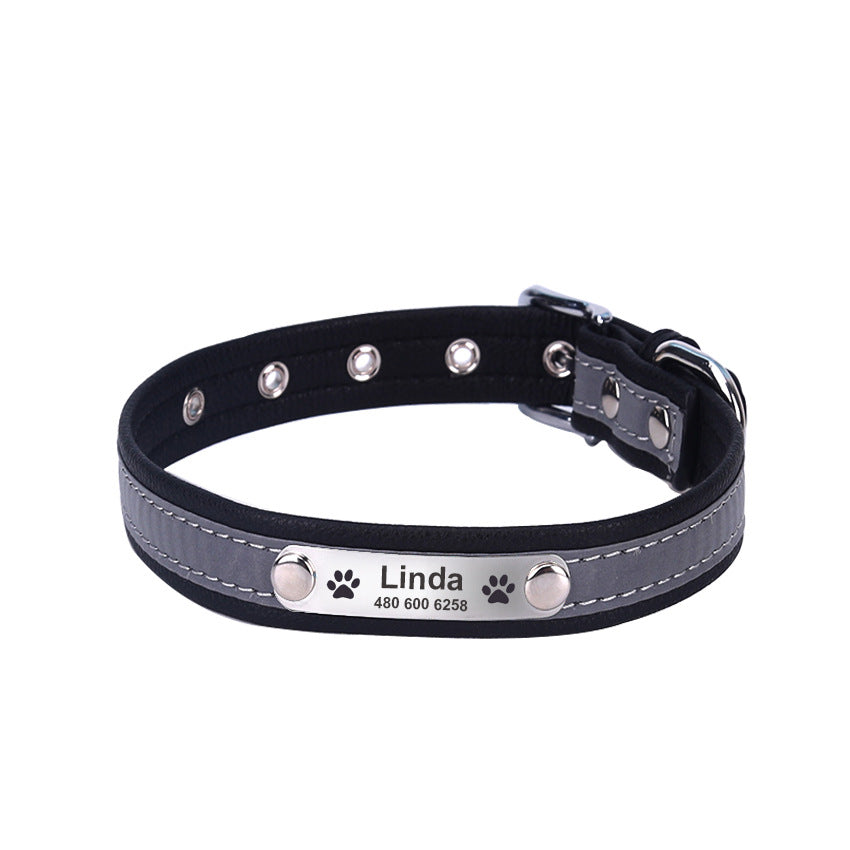 Reflective Lettering Collar Small And Medium Dog Collar Microfiber | Majestic Pet Kingdom™