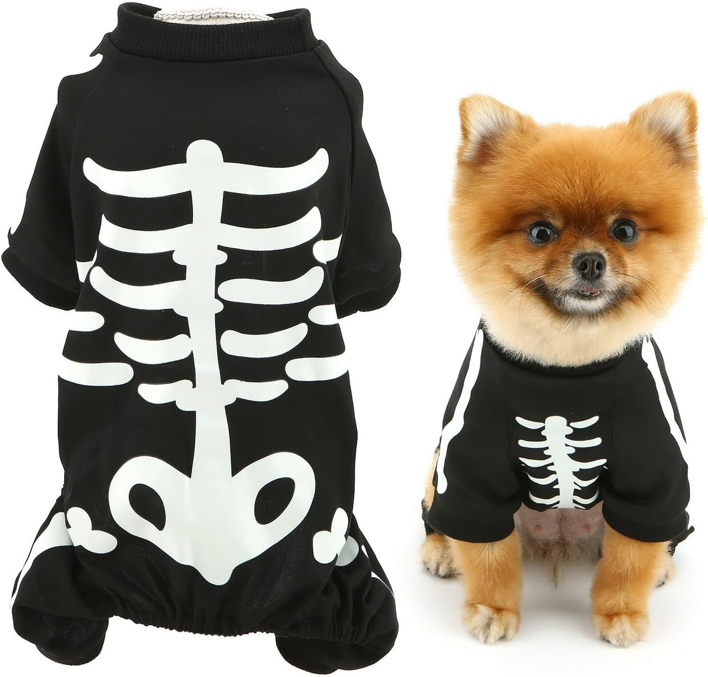 Dog Costume Skeleton Glow in the Dark Halloween Jumpsuit