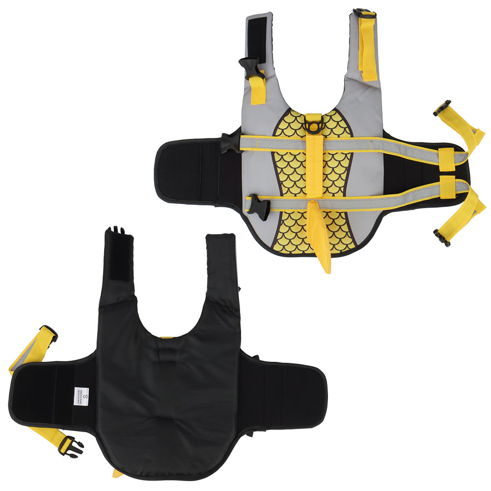 Swim Pet Dog Life Jacket Vest Clothes Life Vest Collar Harness Pets Swimming Summer Swimwear Scales Shark Pet Products - Majestic Pet Kingdom