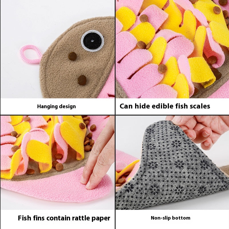 Fish-shaped Smell Blanket Training Cat Toy Food Bowl Toy - Majestic Pet Kingdom