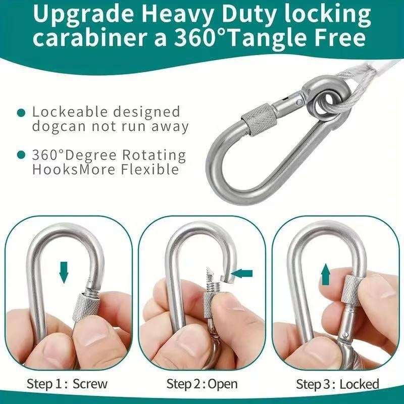 Cross-border Bestseller Extended Dog Leash Stainless Steel Dog Chain | Purrfect Pet Kingdom