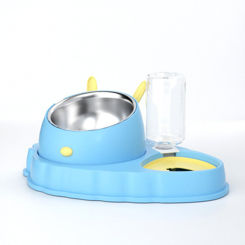 Dog Bowls Carrot Design Tilted Stainless Steel Double Feeder - Detail Angle 6 | Majestic Pet Kingdom