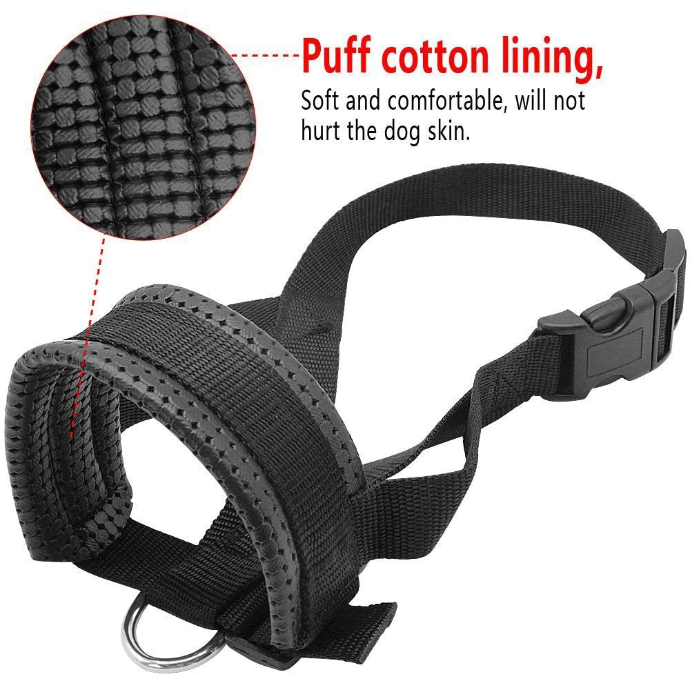 Dog Muzzle Breathable Nylon Anti-Bark Biting Guard Strap Set
