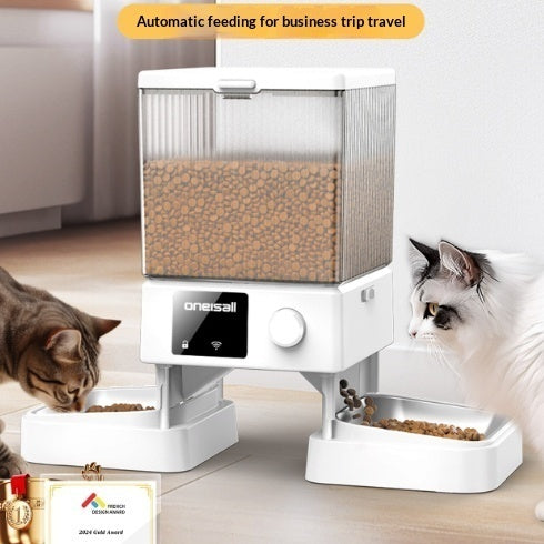 Automatic Cat Feeder With Dual Bowls Visual Timer-Controlled Portion-Adjustable Smart Pet Feeder For Cat Food - Majestic Pet Kingdom