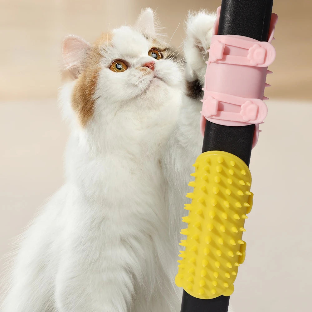 Pets Cat Hair Removal Massage Comb Cats Scratching Rubbing Brush Kitten Grooming Self Cleaning Wall Corner Cat Scratcher Combs Pet Products - Majestic Pet Kingdom
