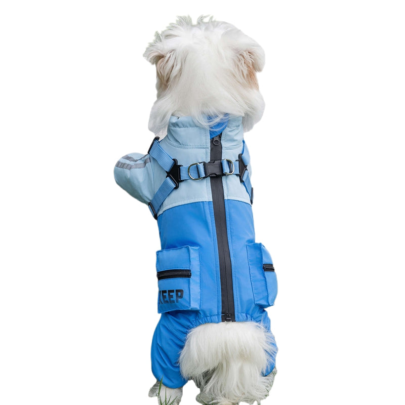 Autumn And Winter Dog, Small And Medium-sized Dog Teddy Outdoor Windproof, Waterproof, Three-proof Raincoat, Four-legged Cotton Coat, Pet Clothing | Purrfect Pet Kingdom