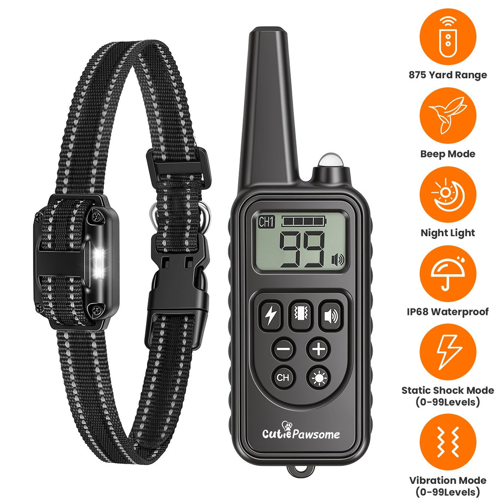 Rechargeable Dog Training Collar with Remote – 875 Yard Range - Majestic Pet Kingdom