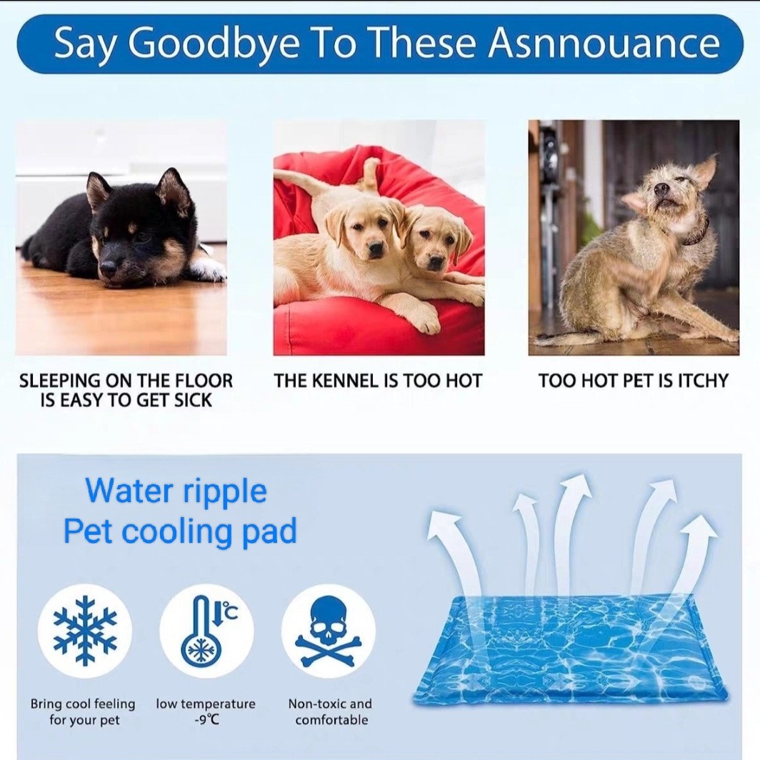 Water-wave-pattern Pet Gel-sponge Cooling Mat - Majestic Pet Kingdom