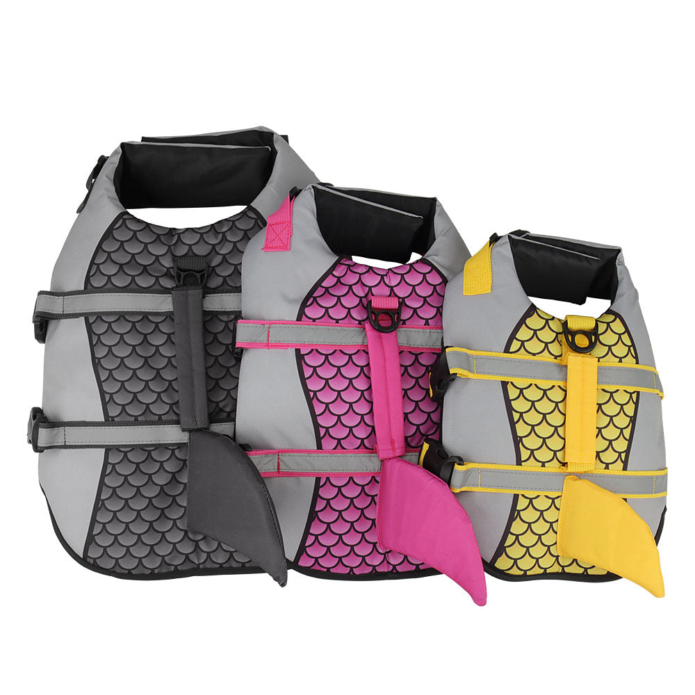Swim Pet Dog Life Jacket Vest Clothes Life Vest Collar Harness Pets Swimming Summer Swimwear Scales Shark Pet Products - Majestic Pet Kingdom