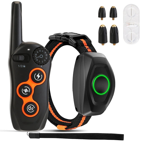 3280FT Dog Training Collar IP67 Waterproof Pet Beep Vibration Electric Shock Collar 3 Channels Rechargeable Transmitter Receiver Trainer with Flashlig - Majestic Pet Kingdom